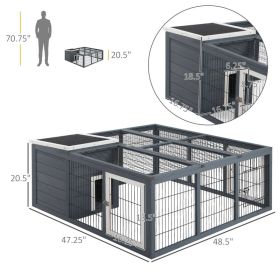 Rabbit Hutch, Waterproof Rabbit House For Small Animals, Gray (Option: Gray)