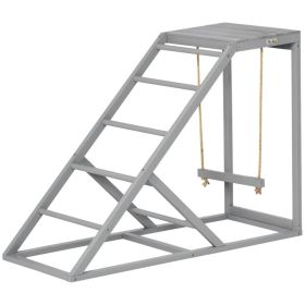 Chicken Activity Play for Healthy & Happy Animals, Swing Set with Chicken Perches & Hen Ladder, Chicken Coop Toy, Gray (Option: Gray-1040x495x140 mm)